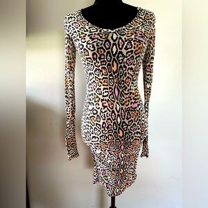 BCBGmaxAzria Leopard Print Long Sleeve Dress